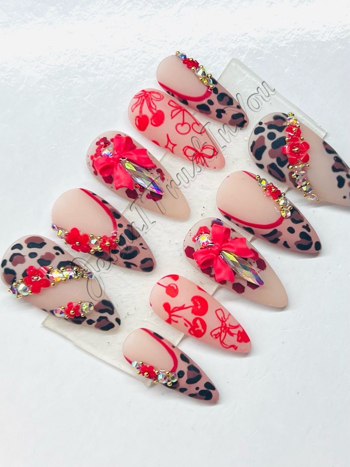 CLEARANCE – CUSTOM SHORT STILETTO GEL PRESS ON NAILS READY TO SHIP
