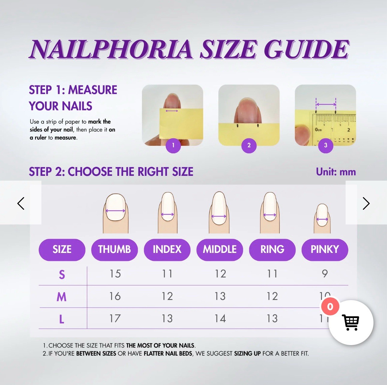 Nail Phoria Hand Made Press On Nails Blueberry Açaí Size Small