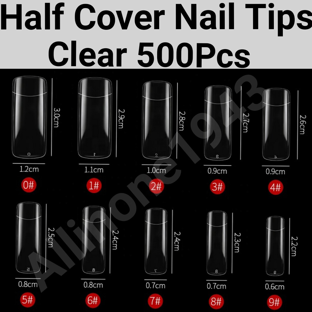 100/500pcs Half Cover French Nail Tips Artificial False Nail Tips -Jargod