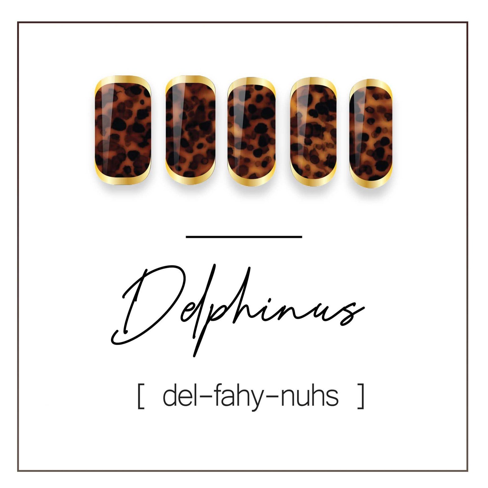 Siara Martin Beauty Delphinus Elite UV Gel Nail Wraps Tortoiseshell Gold Trim