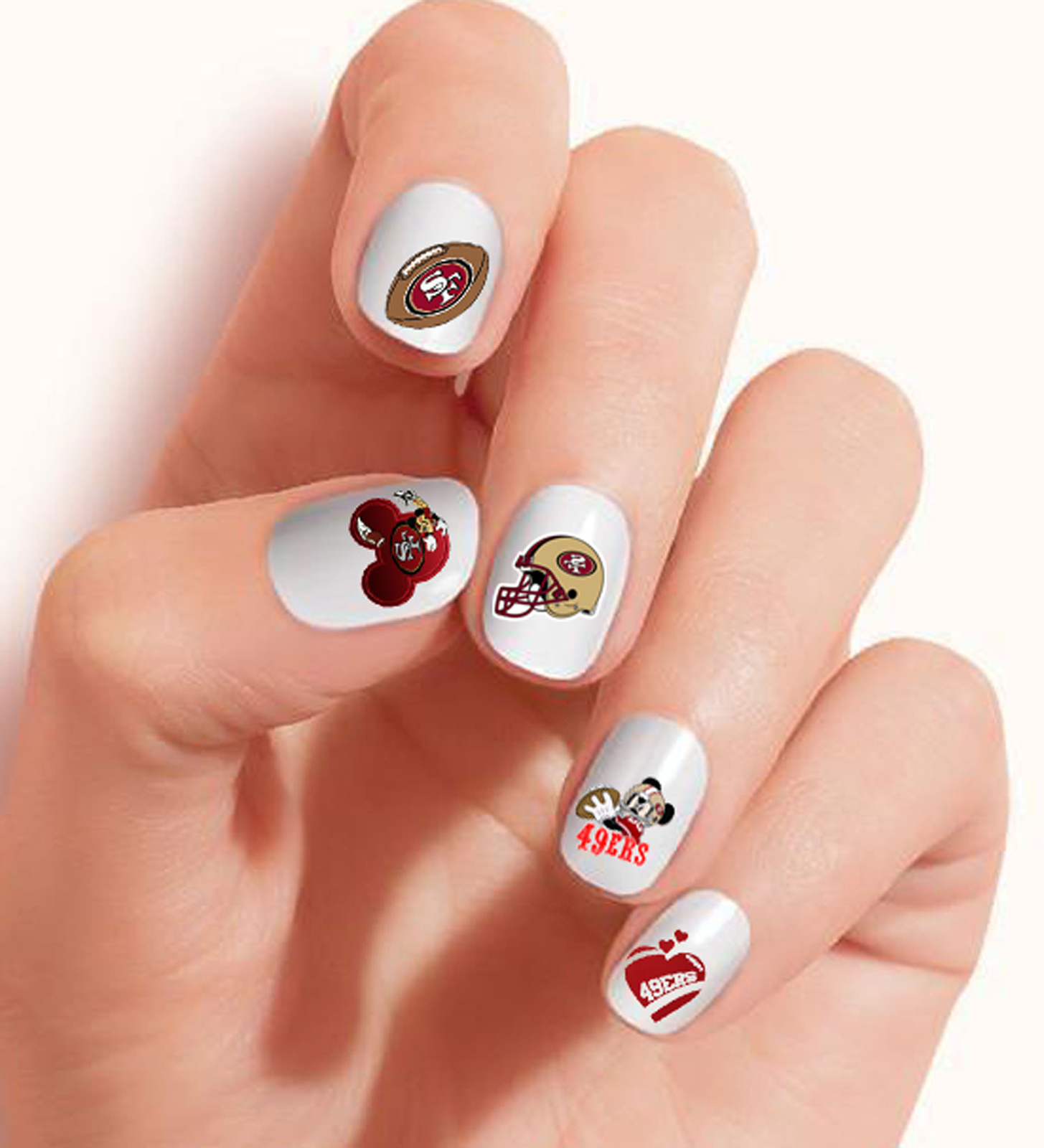 San Francisco 49ers Waterslide & Clear Vinyl PEEL and STICK nail decals/stickers