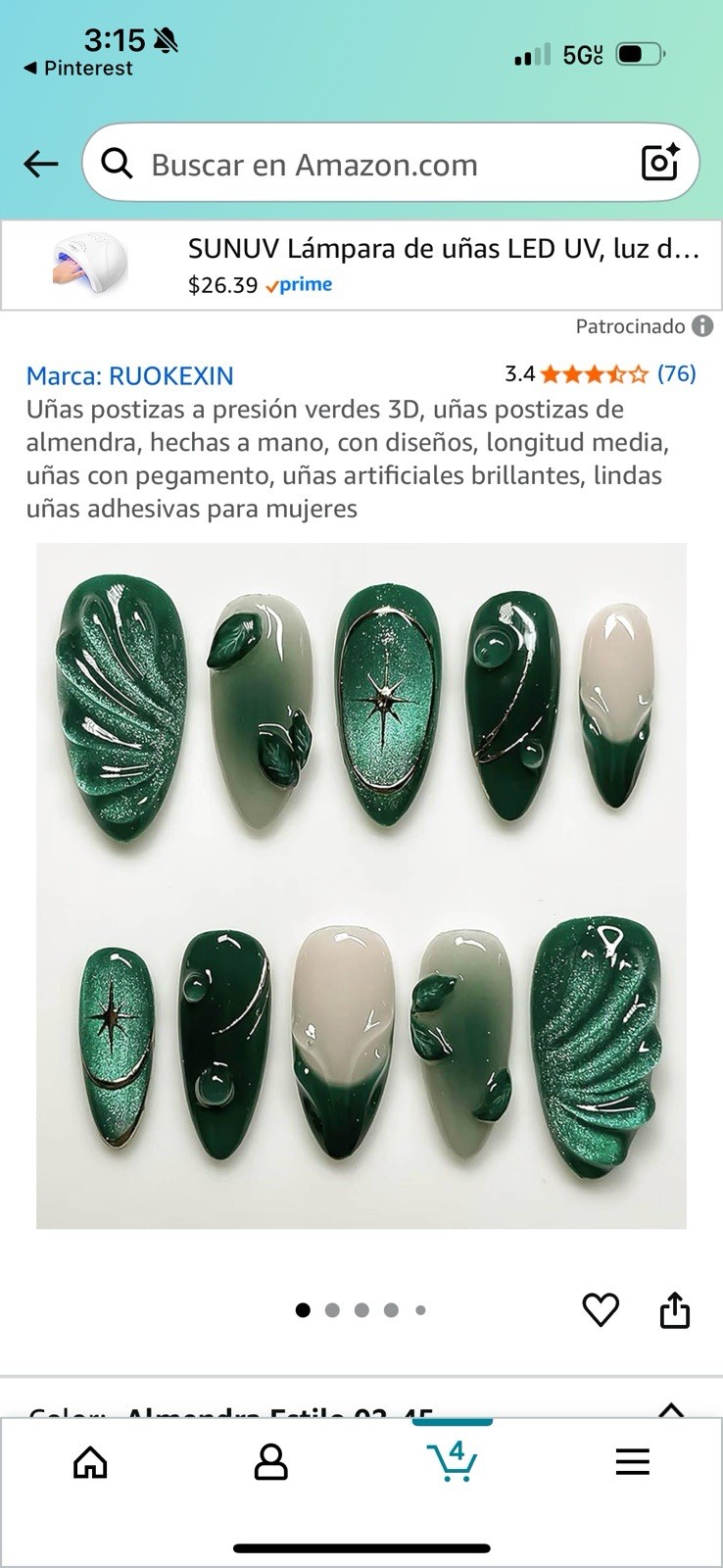 Press-On Nails Kit Medium Size, Almond Red Bright True Cherry