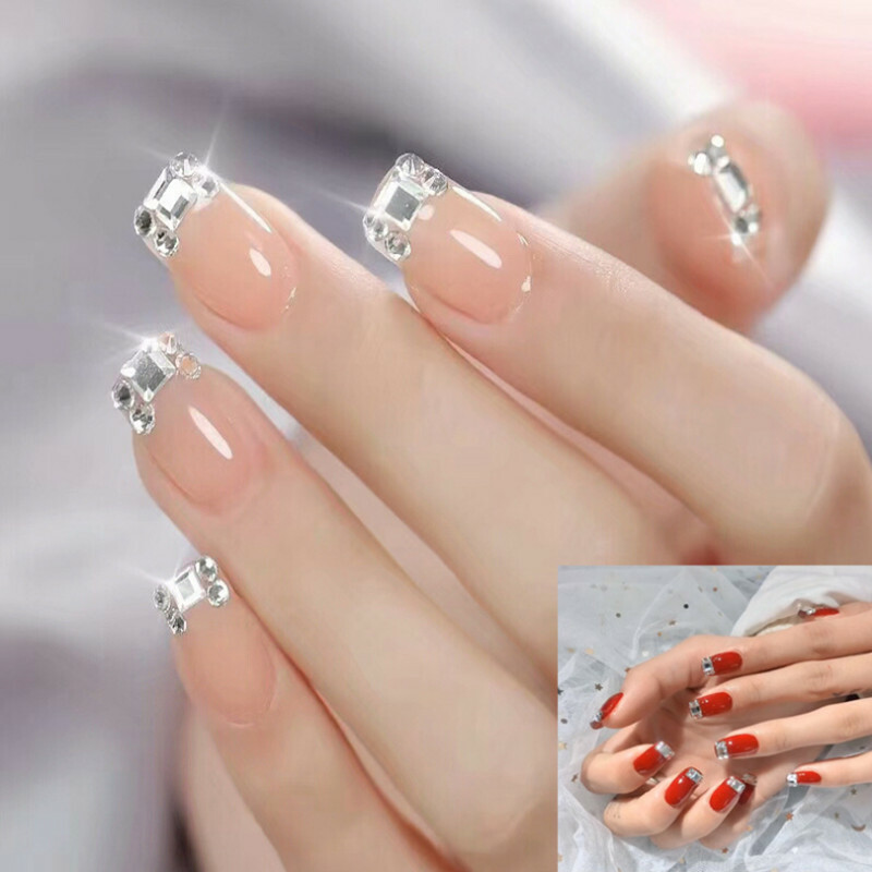 Nail Art Rhinestones Mix Flatback Glass Gems Glitter Crystals 3D Tips Decoration