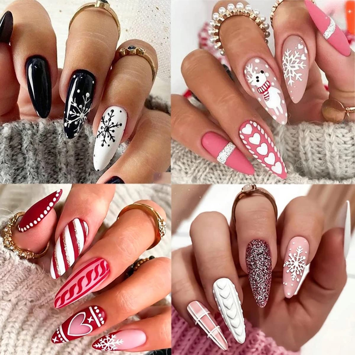 5D Embossed White Snowflake Nail Art Stickers,6 Sheets Engraved Snowflakes Na…