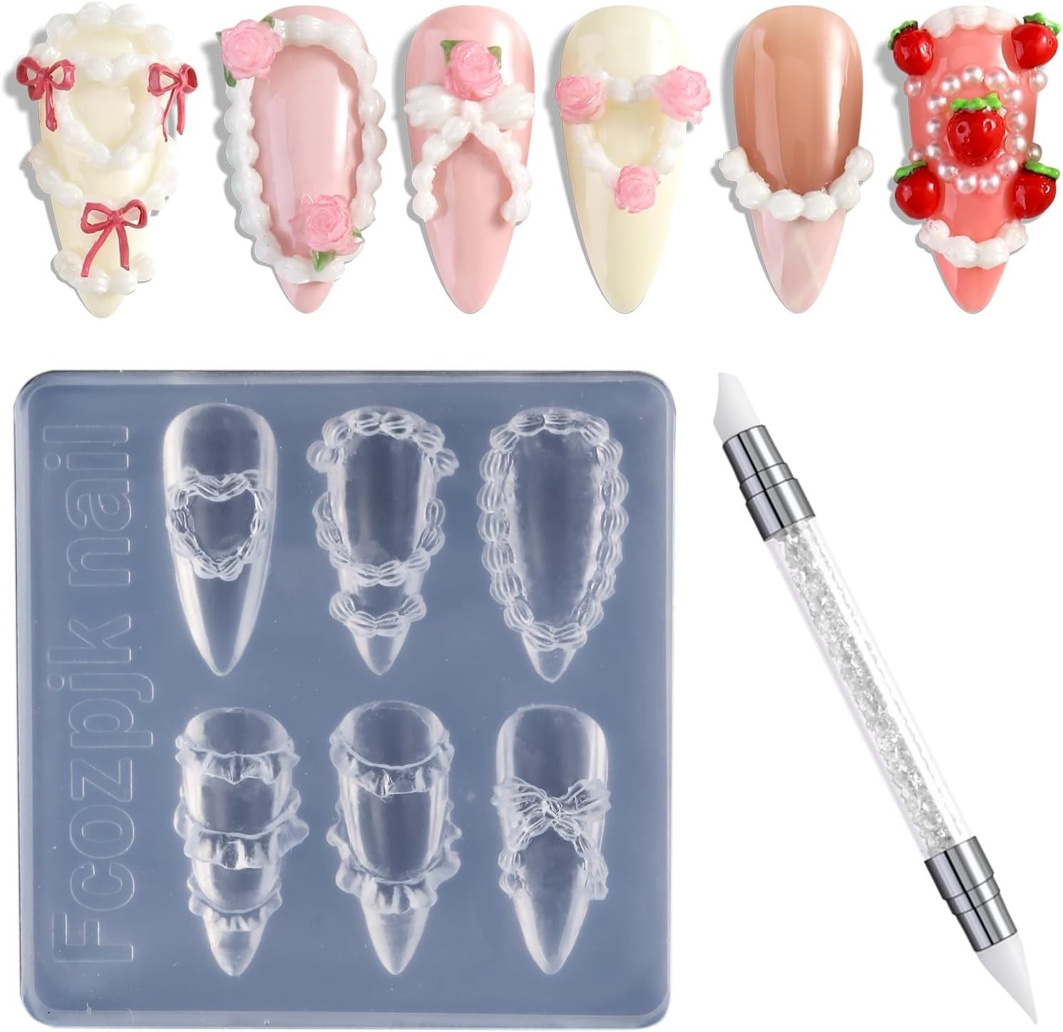 3D Silicone Nail Molds & Carving Pen | Effortless Nail Art Creation
