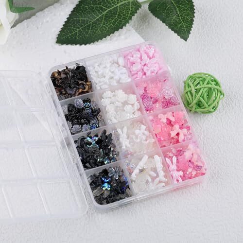 Kikonoke 2050 Pieces 3D Butterfly Rose Flower Bow Rabbit Bear Pink Black White