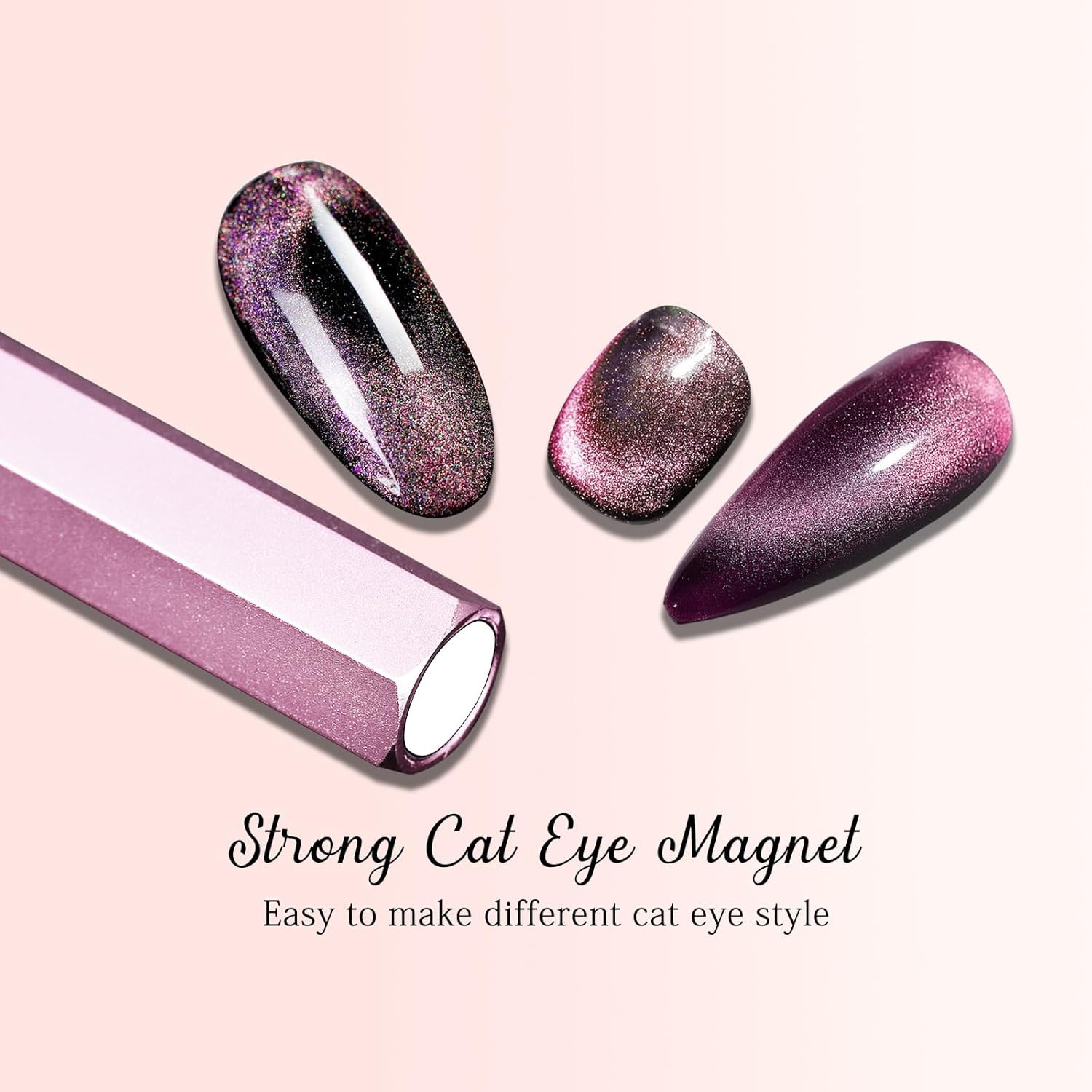 Cat Eye Nail Magnet,Professional Double-Ended Hexagon Strong Nail Magnet Stick f