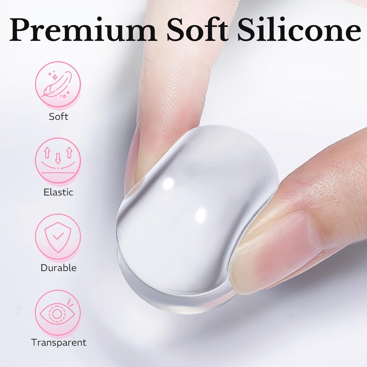 French Tip Stamp, 6Pcs French Tip Tool, Soft Silicone Nail Stamper, 2 in 1 Frenc