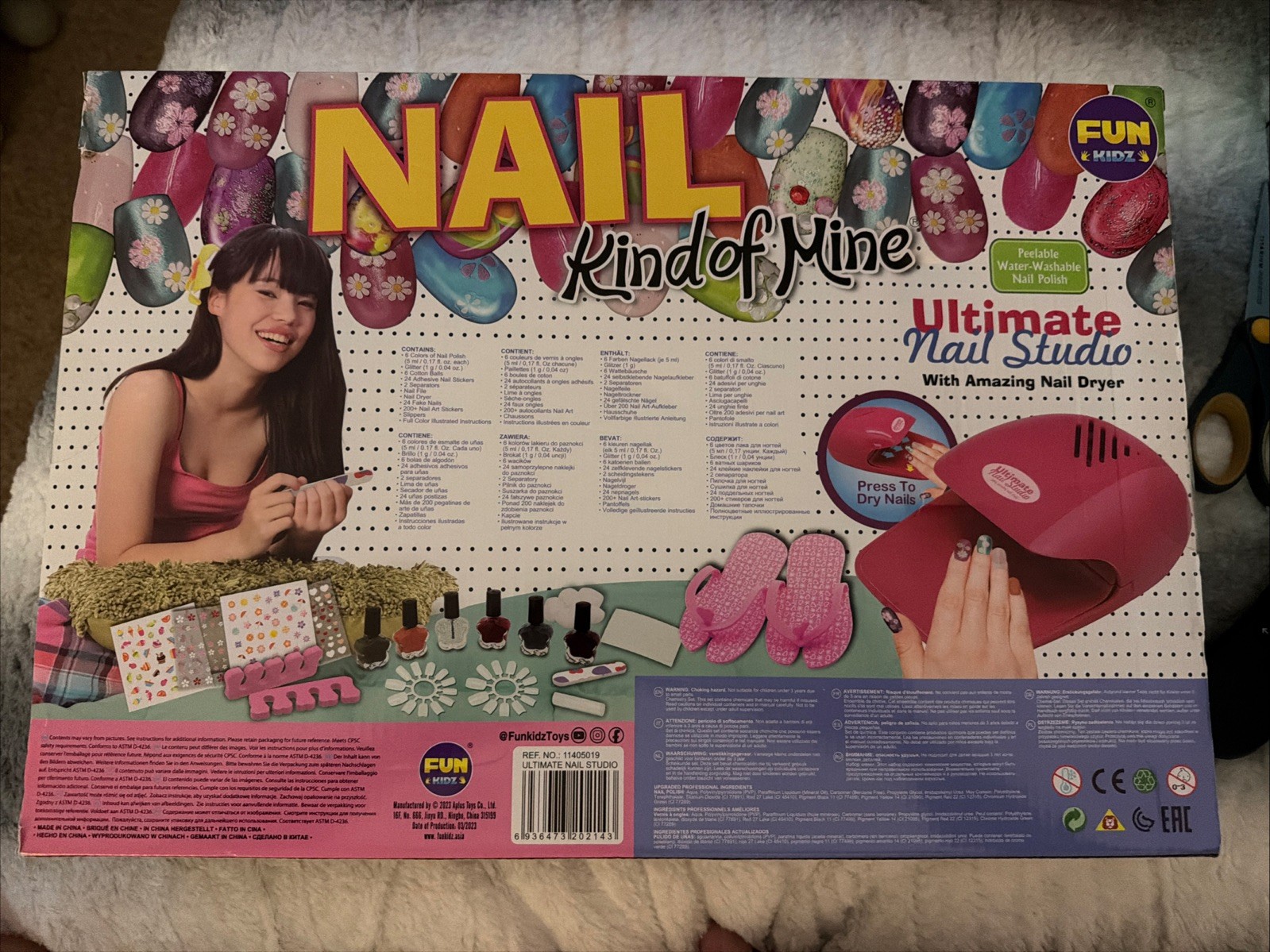 Kid Nail Art Kit for Girls, FunKidz Nail Studio Kits Size 17.91Wx12.4L