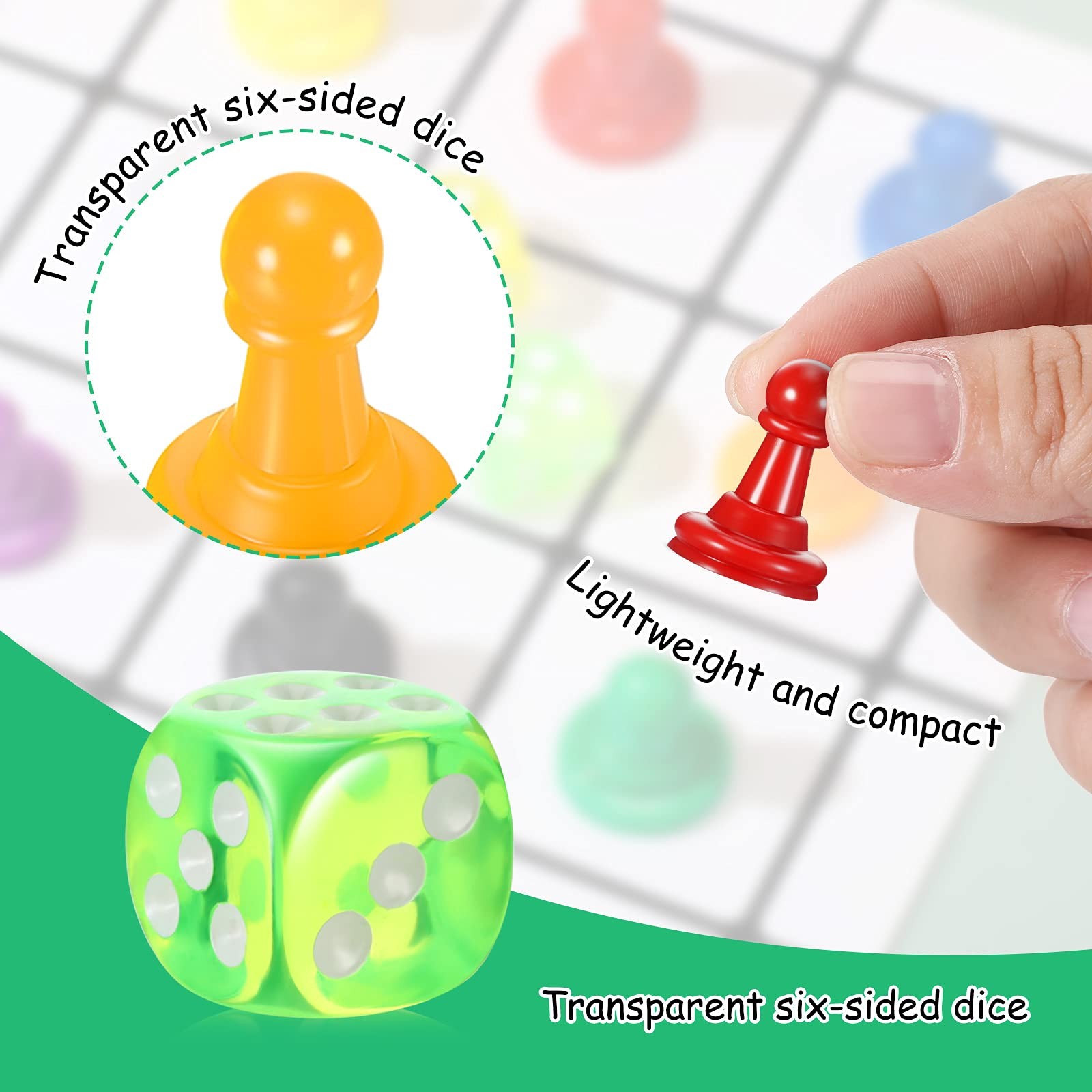 26 Pieces Multicolor Board Game and Dice Include 24 14mm,
