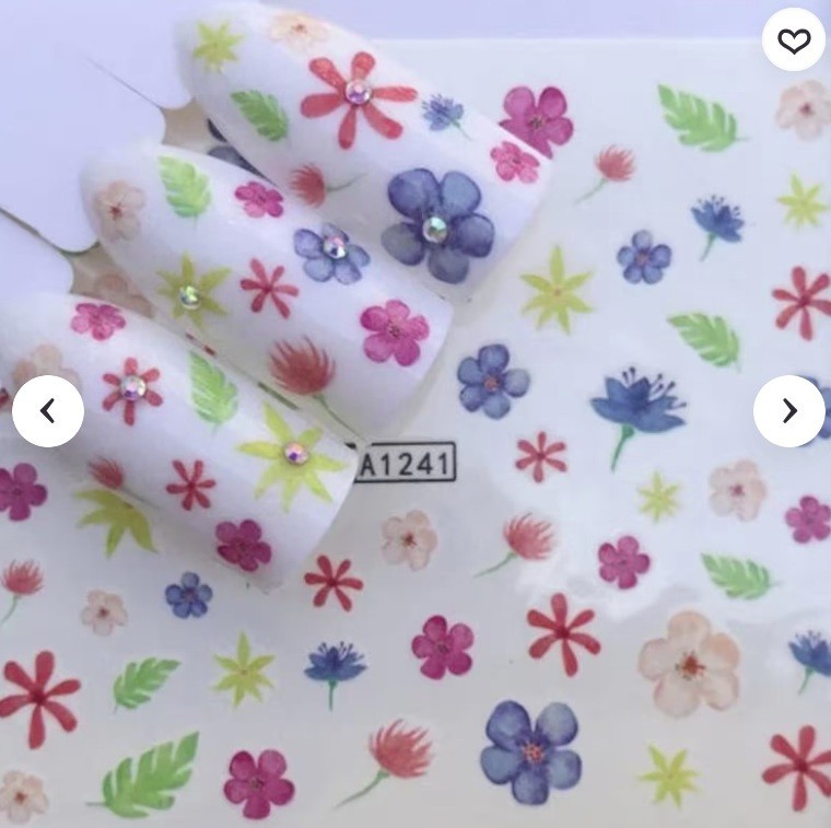 Flower, Floral Nail Art Water Decals DIY Nail (Group 7)
