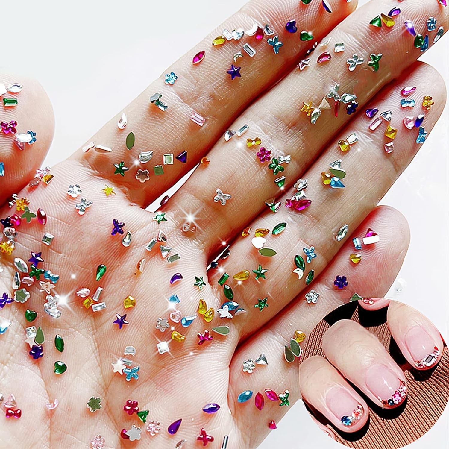 Colorful Rhinestones Rhinestone Charms Multi Shape Crystal 3D Geometric Nail …
