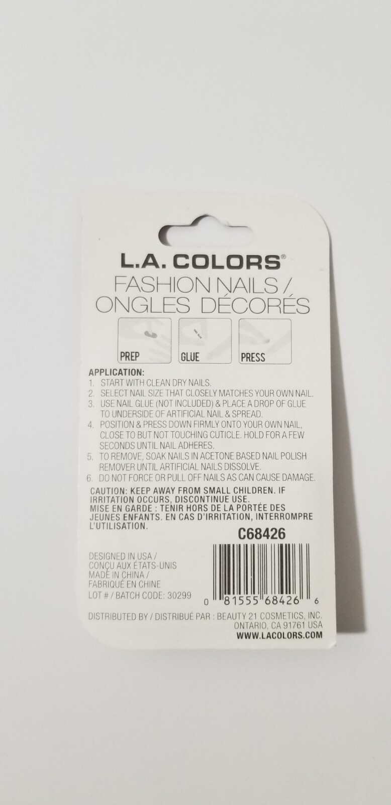 L.A. COLORS Nails Geometric glue on coffin shaped