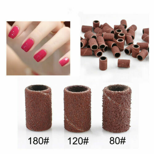 100pcs Sanding Bands Drills Bits Nail Art 80/120/180# Machine Gel Acrylic Tips
