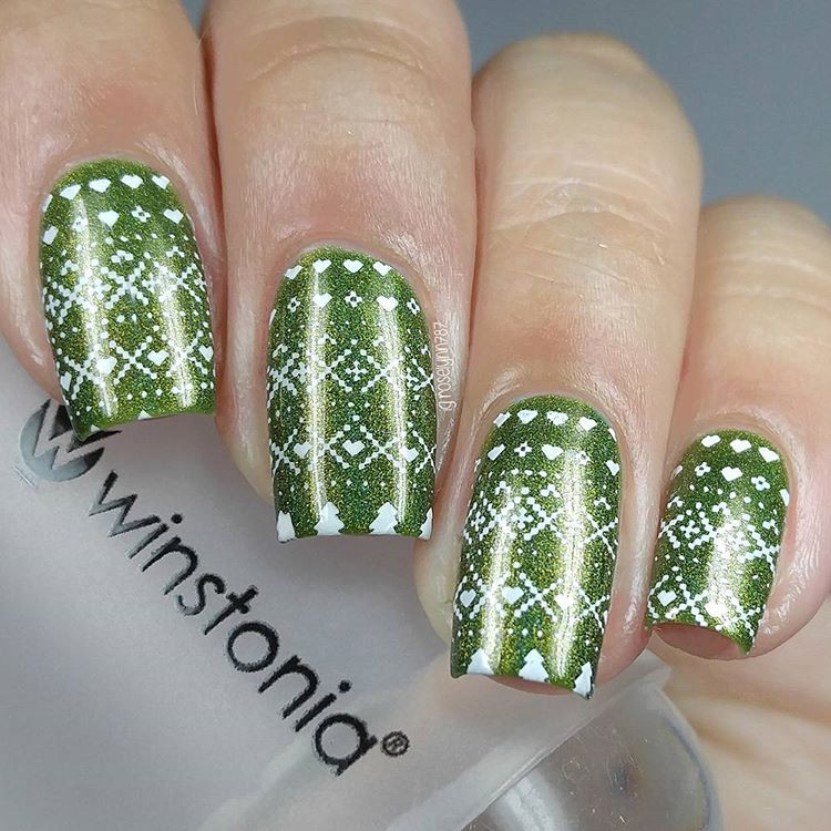 Winstonia Nail Art Stamping Image Plate Christmas WINTER WONDERLAND Holiday Fun