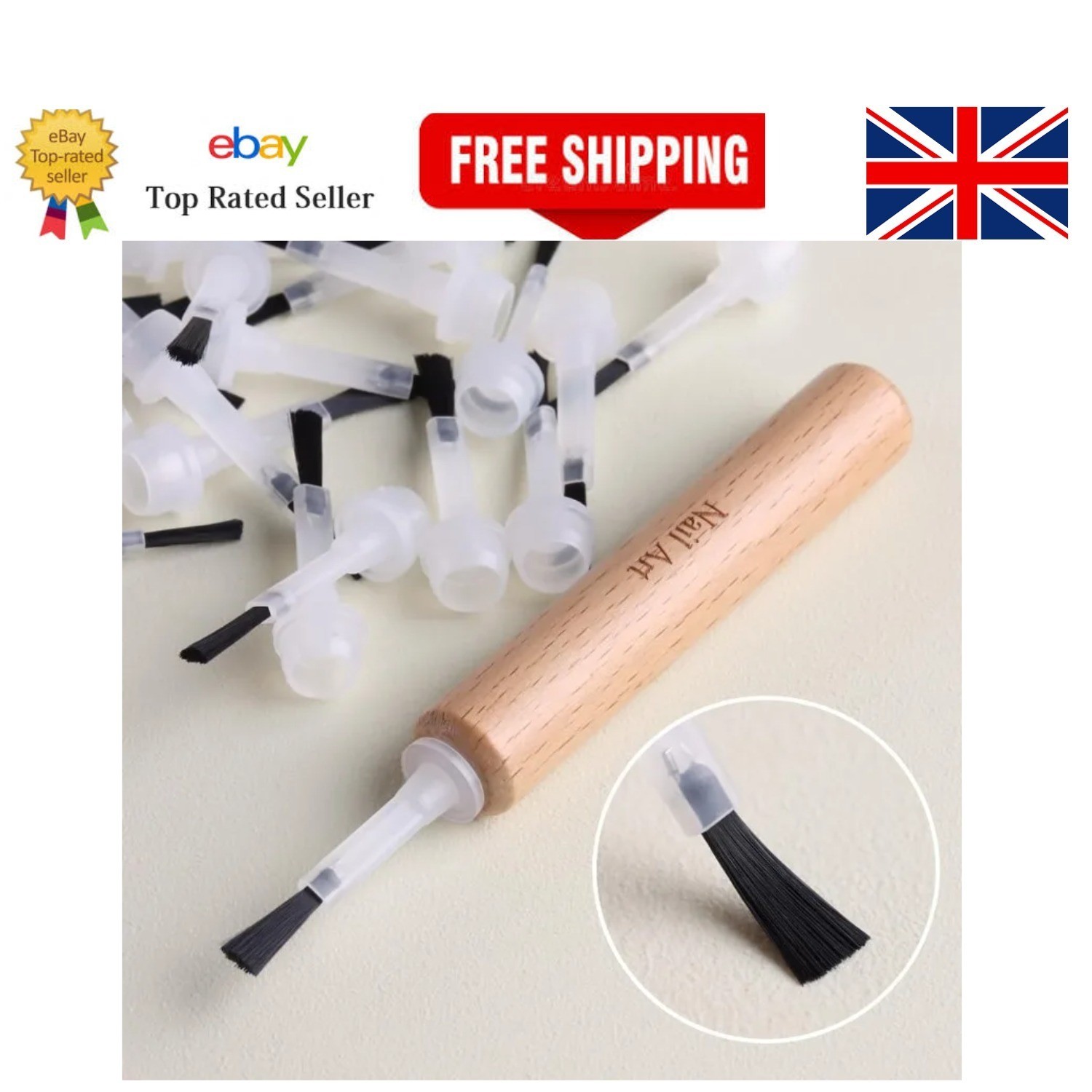 Nail Art – Multi-Functional Nail Polish Brushes – Wood Plastic Combo Set