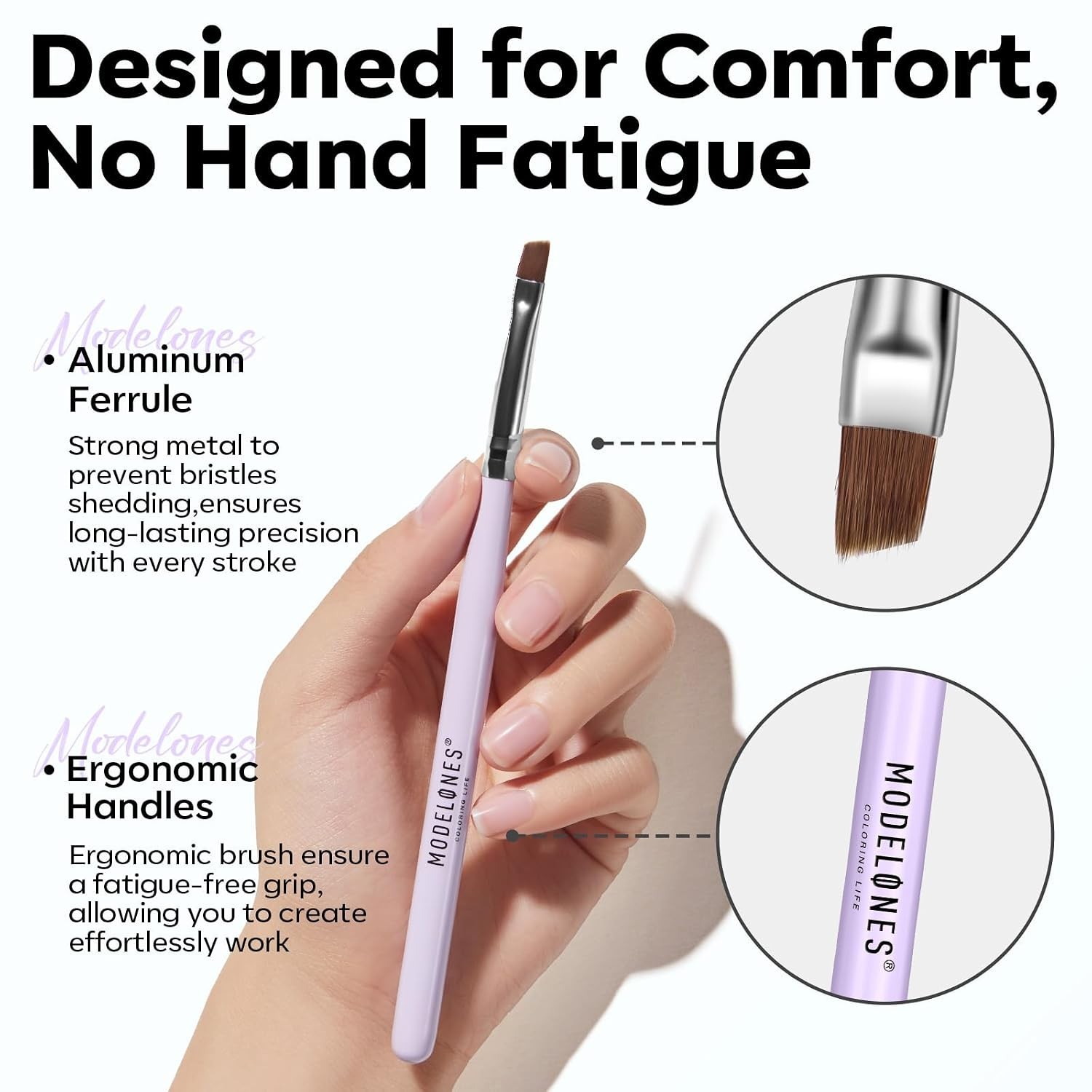 6-Piece Nail Art Brush Set for Gel Polish & 3D Design Enthusiasts