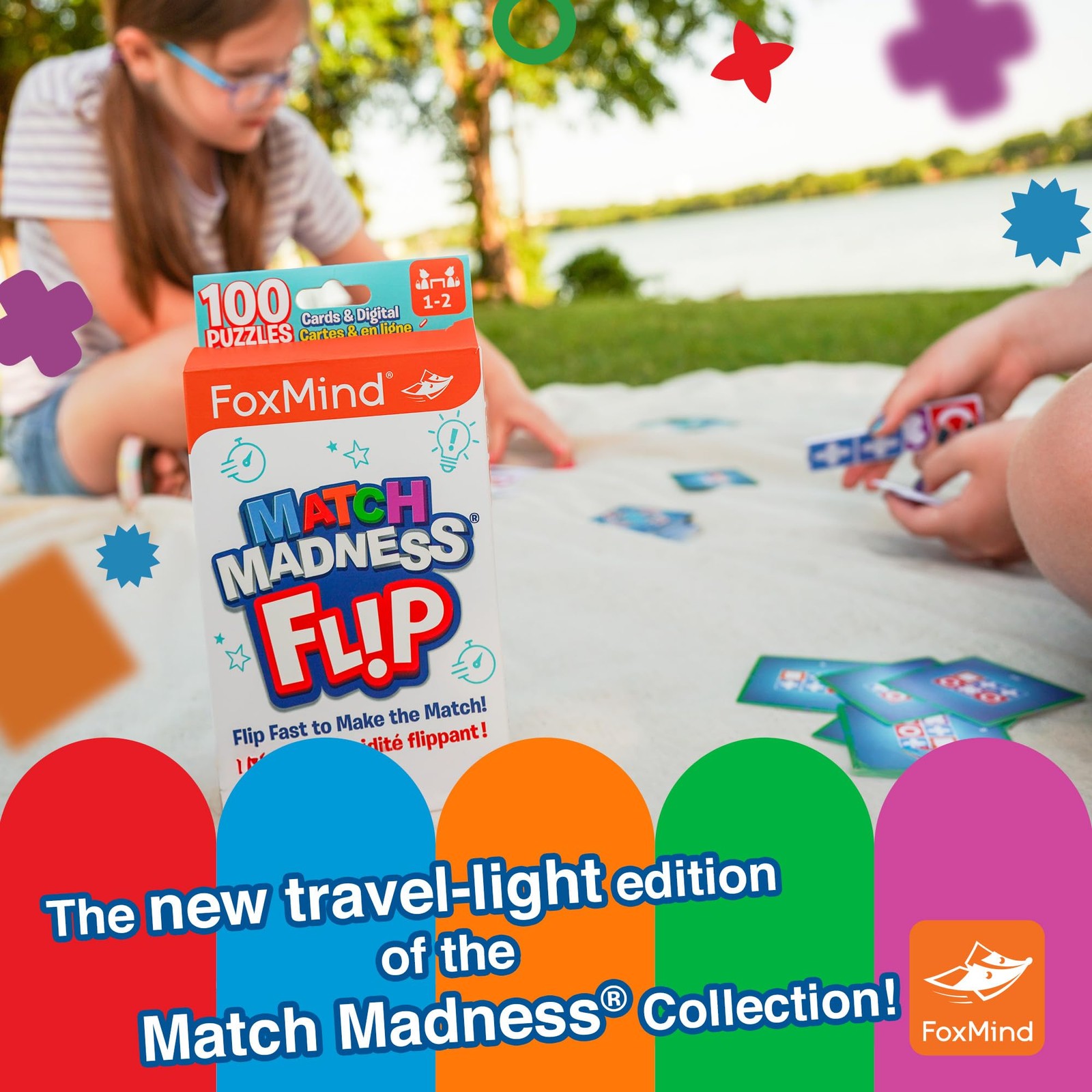 Foxmind Games: Match Madness Flip – Travel Sized Pattern Compact, Multicolor