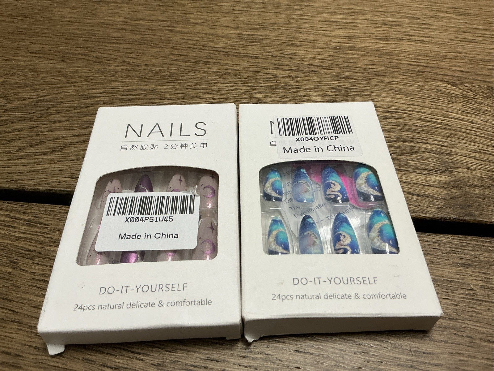 LOT Of 2 – Nails Natural Dressing Do-It-Yourself 24 Pcs Natural Delicate-Fantasy