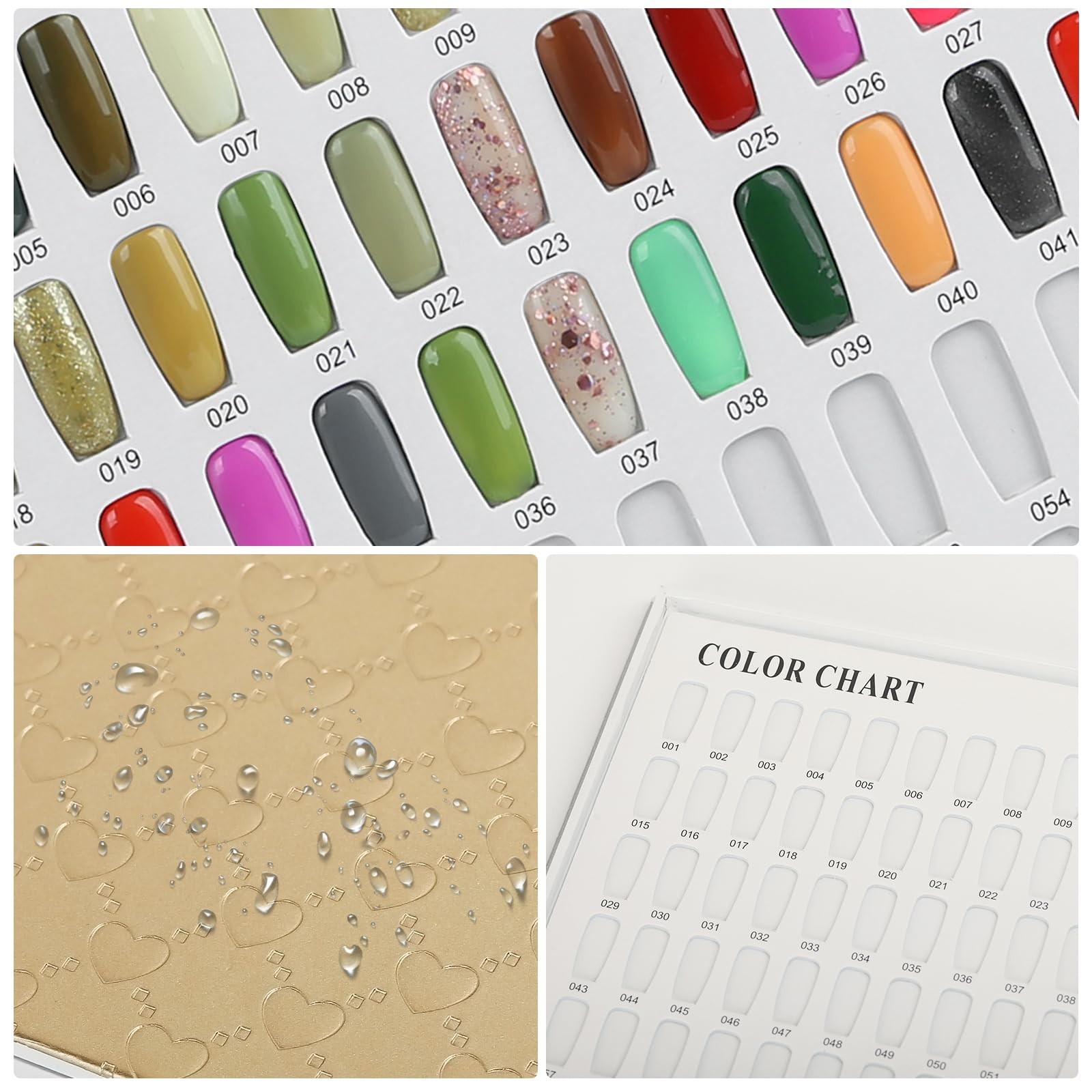 308 Colors Nail Swatches Book – 360 Tips Professional Color Chart for Gel Polish