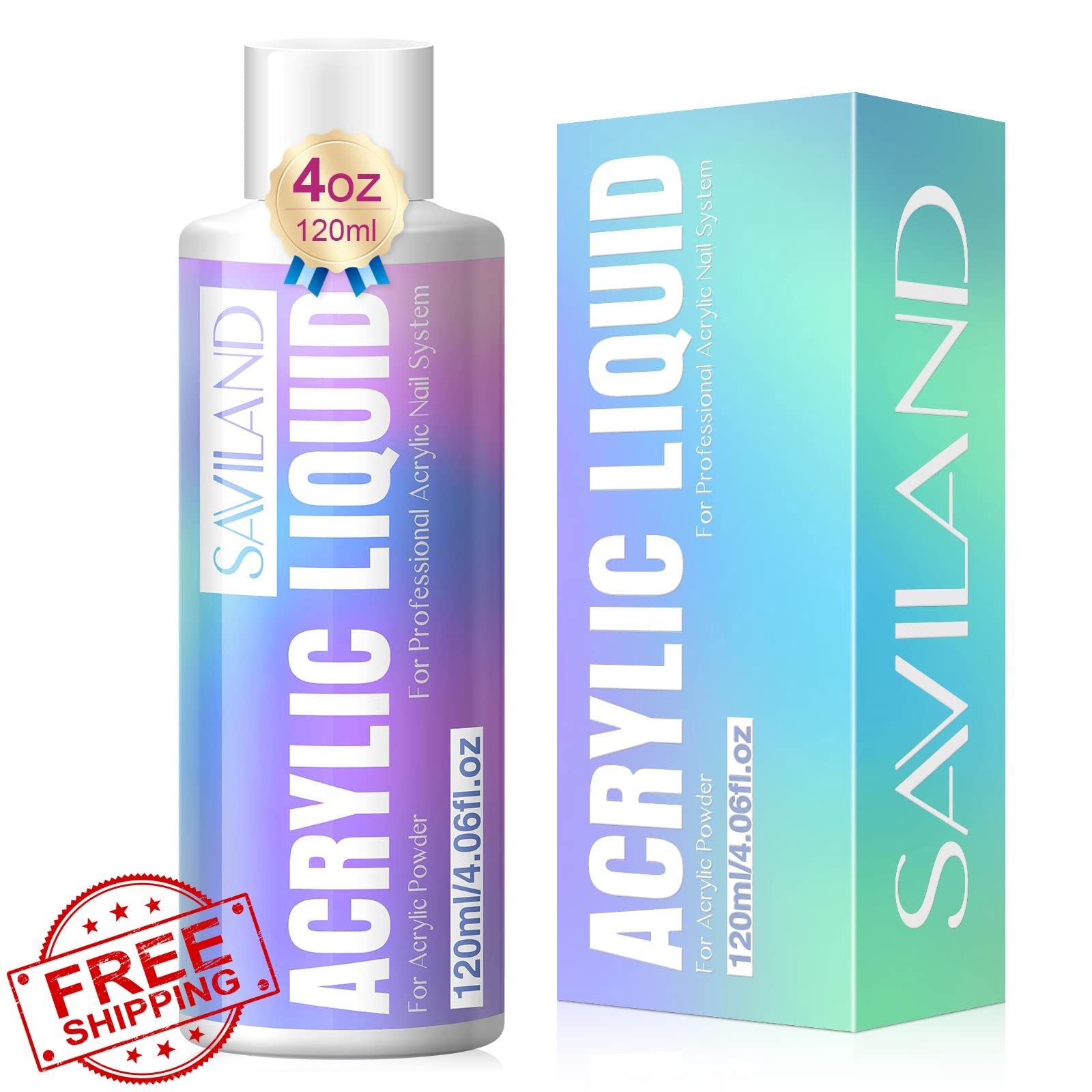 SAVILAND 4.06 oz Monomer Acrylic Nail Liquid – 120ml Acrylic Liquid for Acryl…
