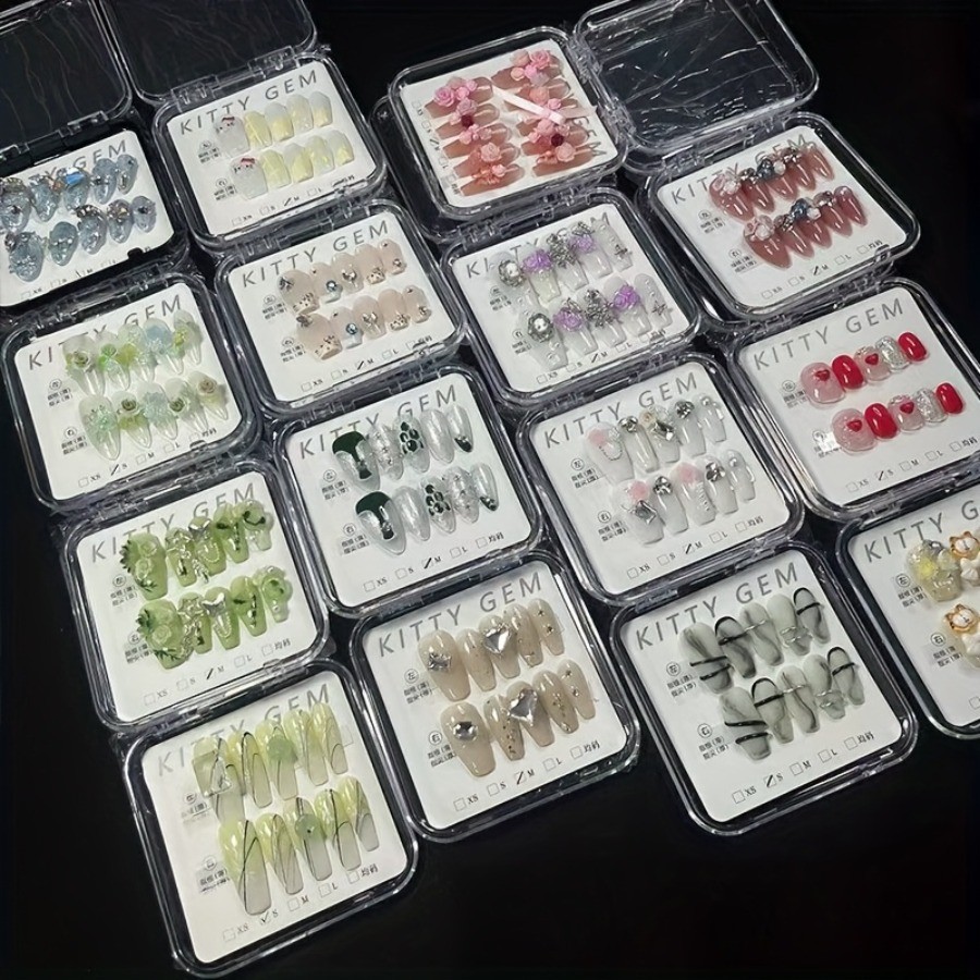 Handmade Press-On Nails Set 100pcs Wholesale Discount Mix 10 Paris Manual