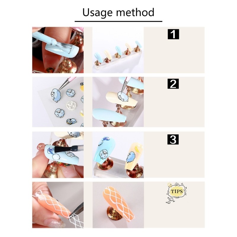 Stereoscopic Adhesive Nail Art Stickers Decals Engraved Nail Art Decor for Women
