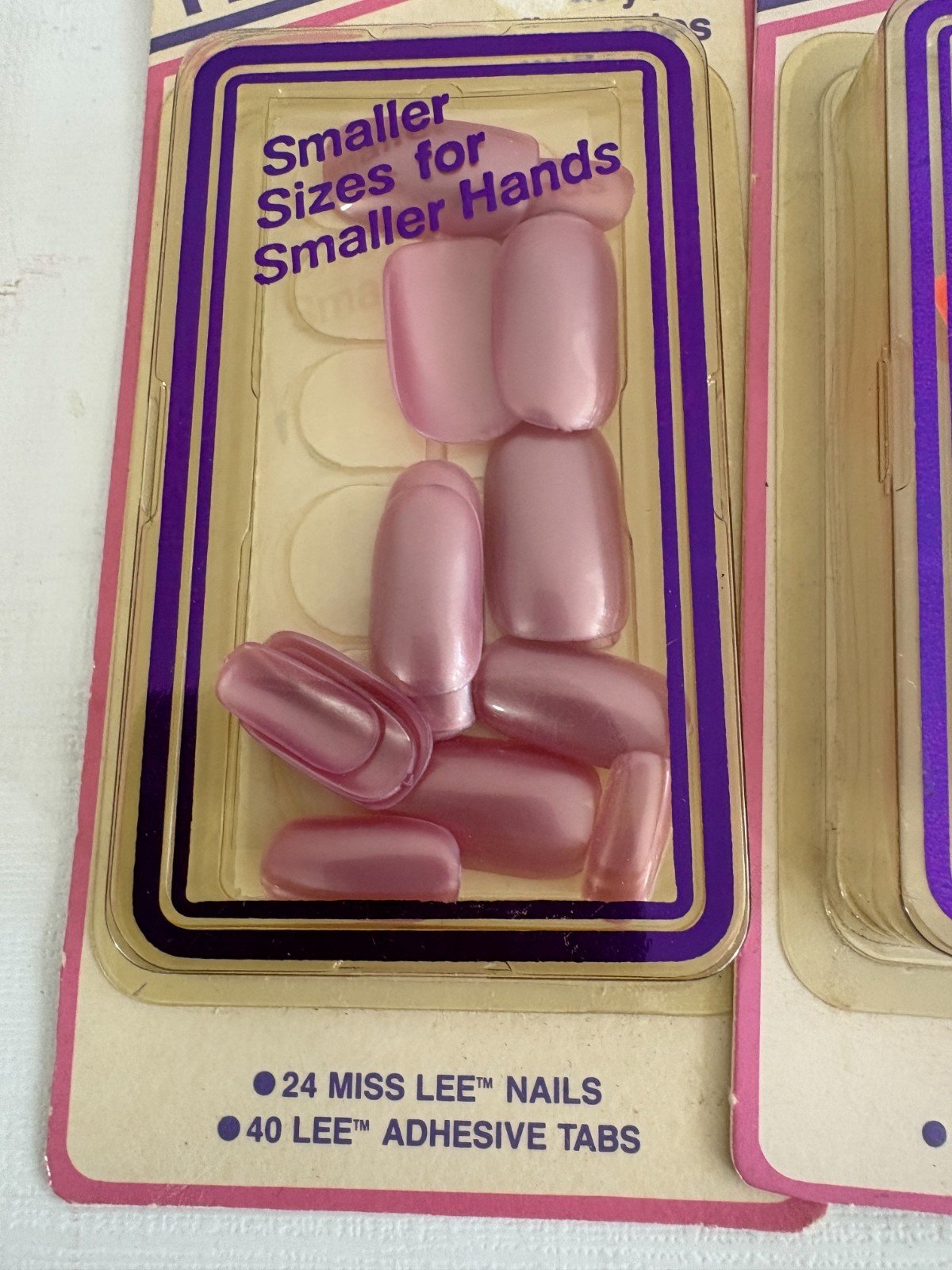 Vintage Lot of 4 Miss Lee Press On Nails Smaller Hands 90s