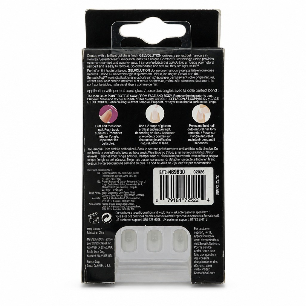 SensatioNail Gelvolution 28 Nail Kit Aqua Shine Gel Press On