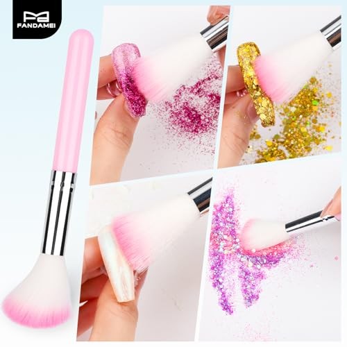 Nail Tools Kit, 6PCS Nail Brushes for Nail Art, 1PCS Resin Nail Polish