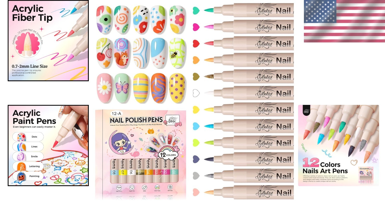 Long-Lasting Waterproof Nail Art Pens – Perfect for Creative Nail Designs