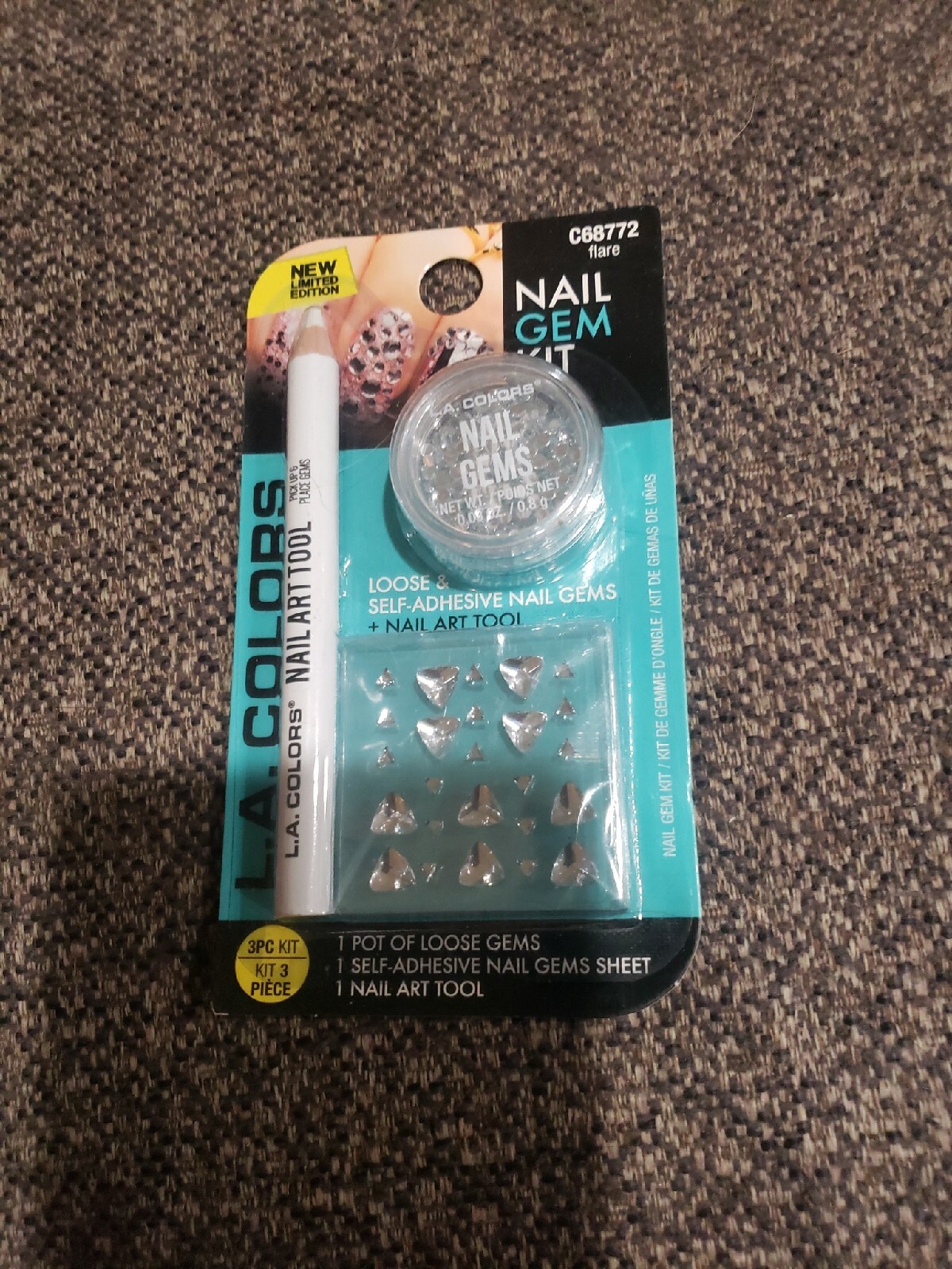 New Sealed LA Colors Nail Gem Art Kit Flare