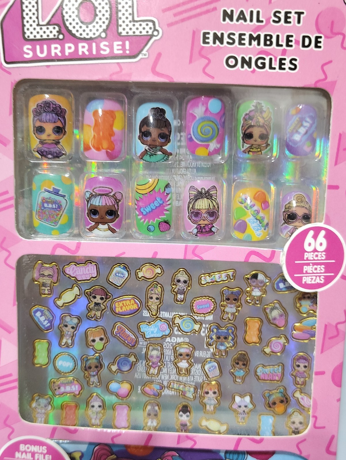 lol surprise Nail Set Enseble De Ongles 12 Piece Press -on Nails And 53 Pieces
