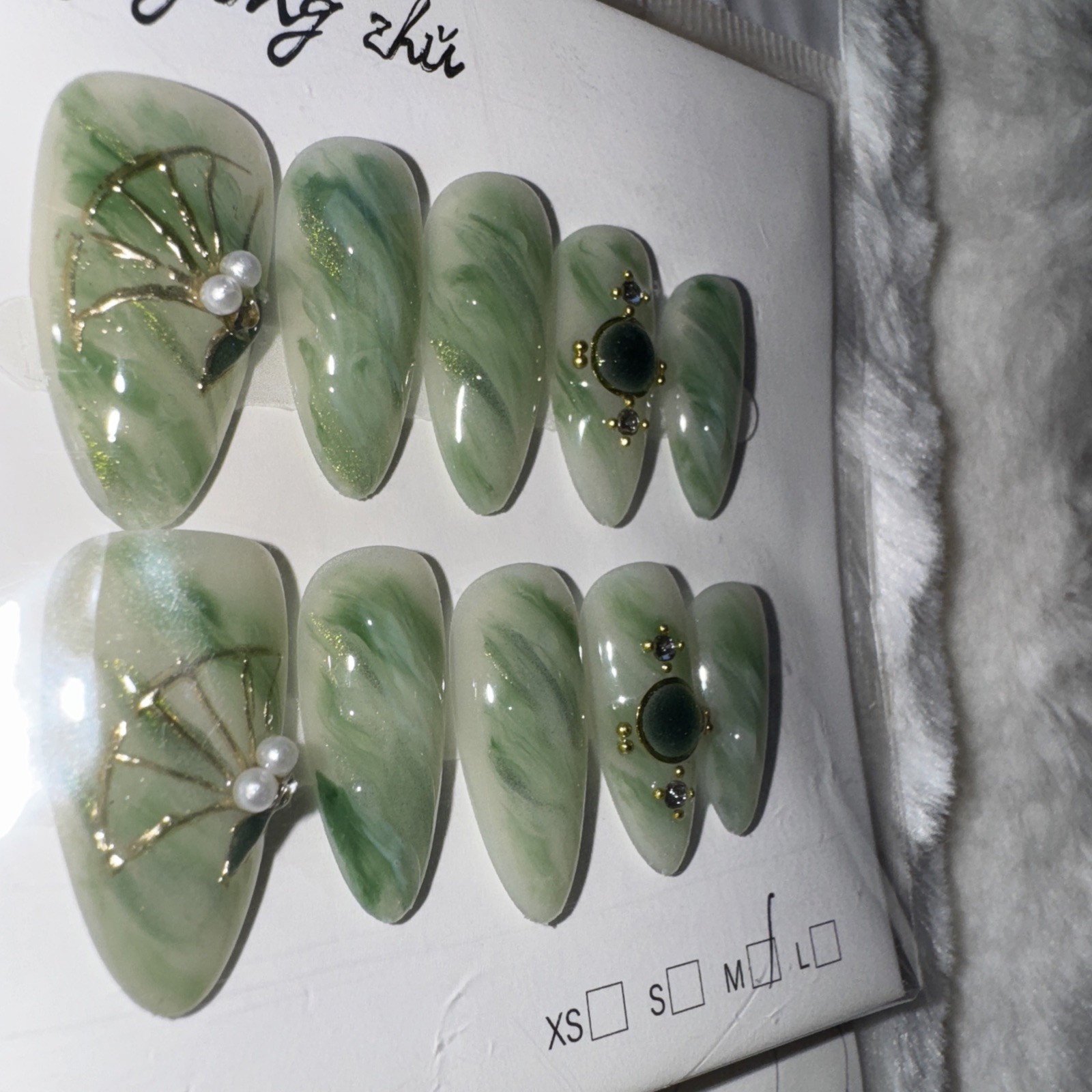4 Packs Of 10pcs Almond Press On nails | 3D Unique Designs| Size M | Reusable 10