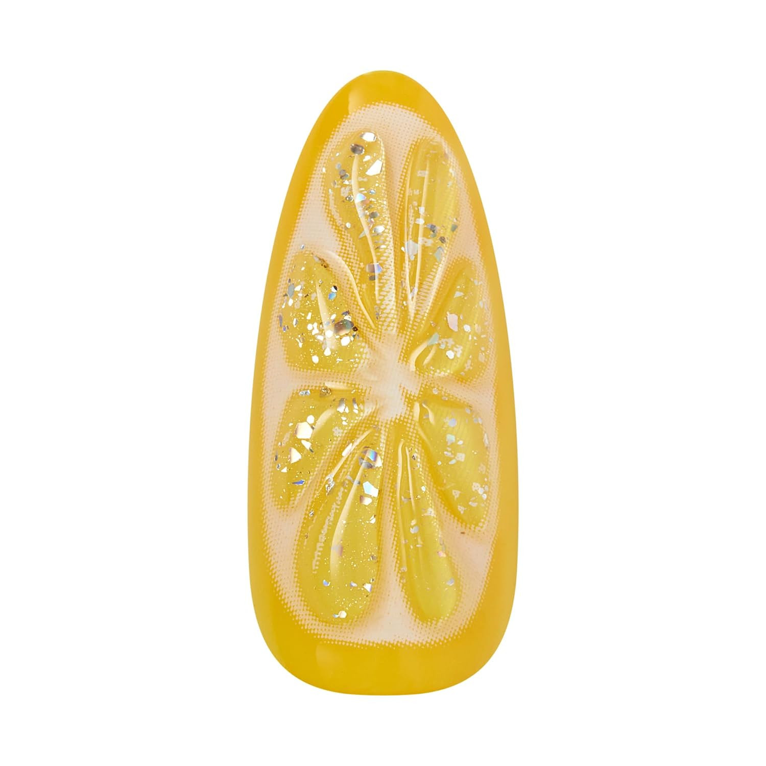 Glam, Press on Nails, Nail Glue Included, ‘Cherish the Moment’, Yellow, Long Siz
