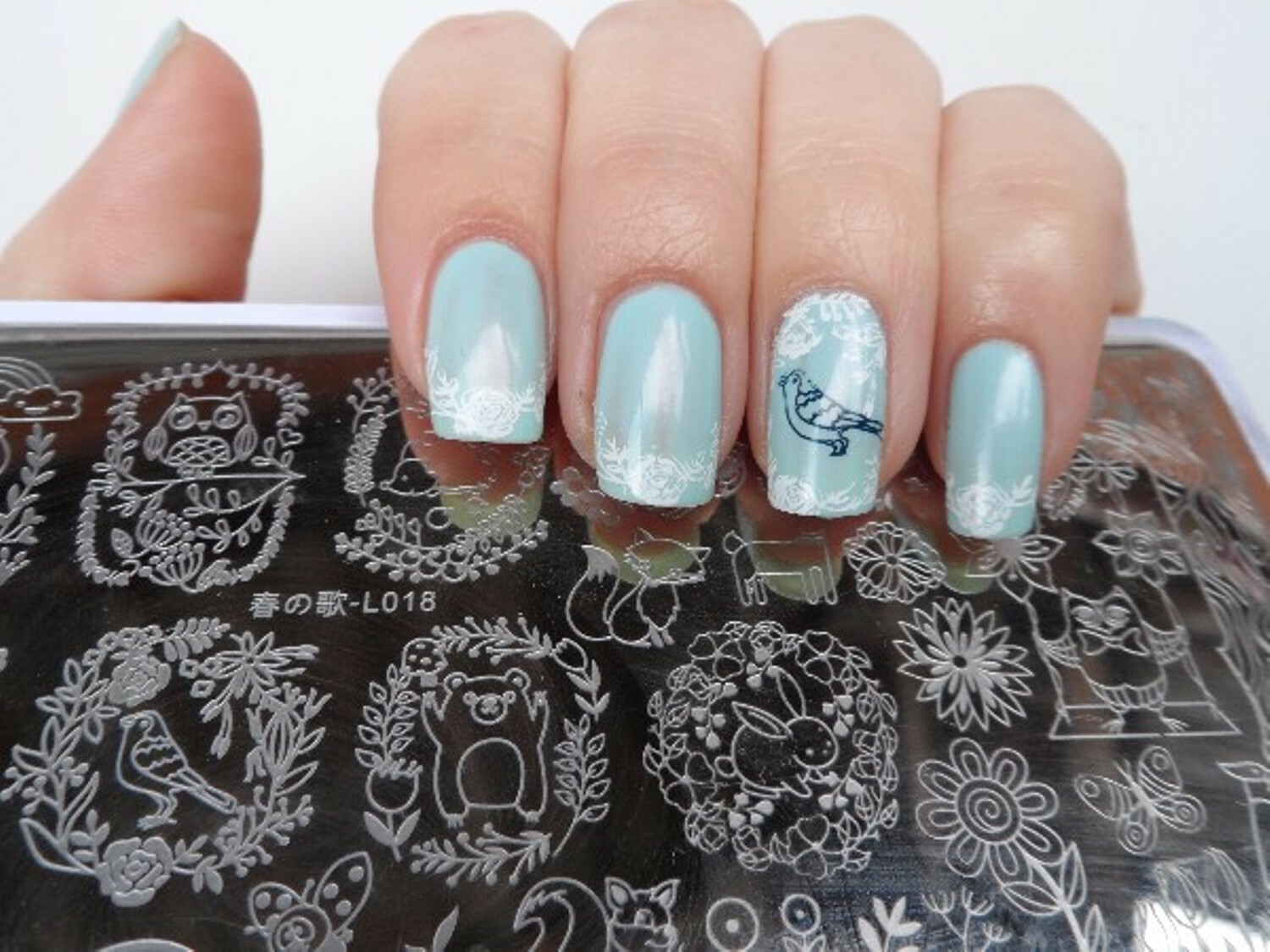 Forest Animal Pattern Nail Art Stamping Manicure Template Stencil Plate L018