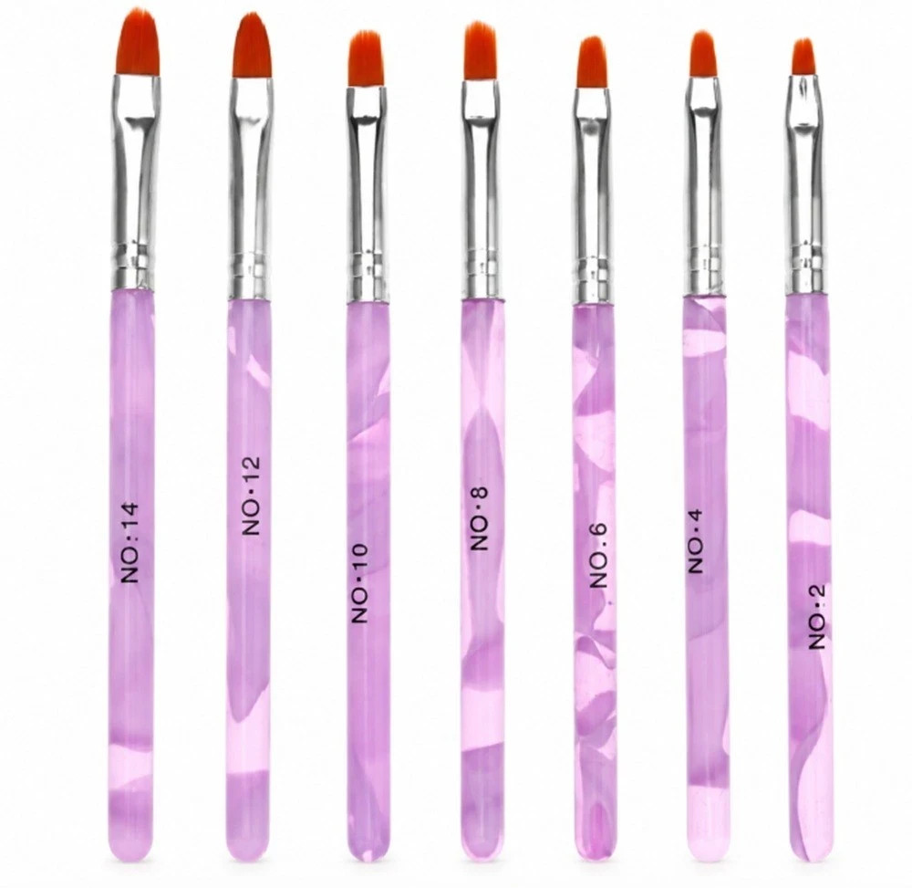 7-Pack Nail Art Brush Set Acrylic Gel Polish Drawing Painting Pens for Manicure