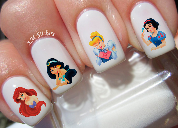 Disney Princess Nail Art Stickers Transfers Decals Set of 80 – A1226