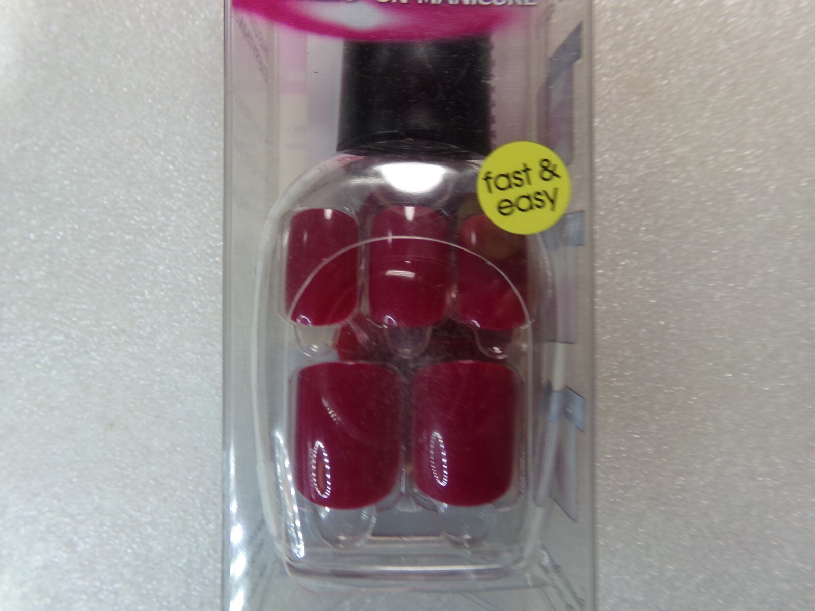 Nadeco Nails “Compare to imPRESS” Press-on Nails short, Shiny Blue Patterns