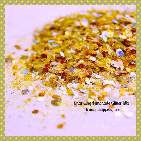 Glitter Mix , Fall Sparkling Lemonade FREE SHIP, nail art, candles, resin art