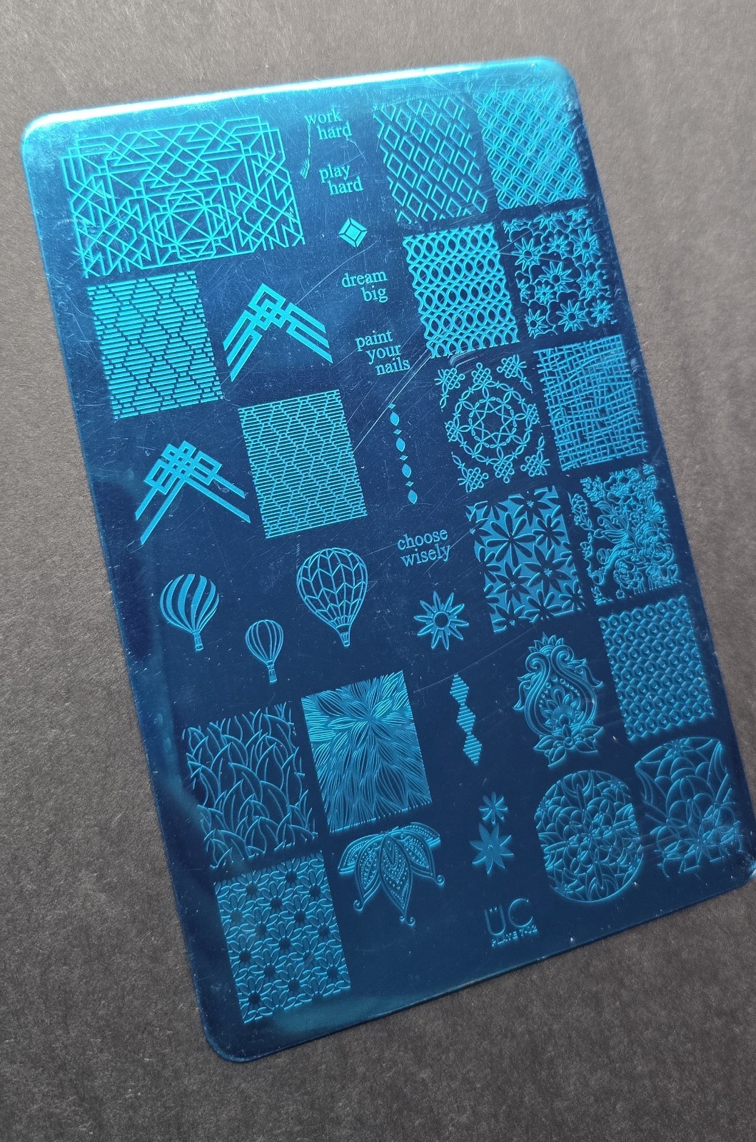 UBER CHIC UC Nail Stamp Plate 7-02 Paint Nails Manicure Mandala Kaleidoscope