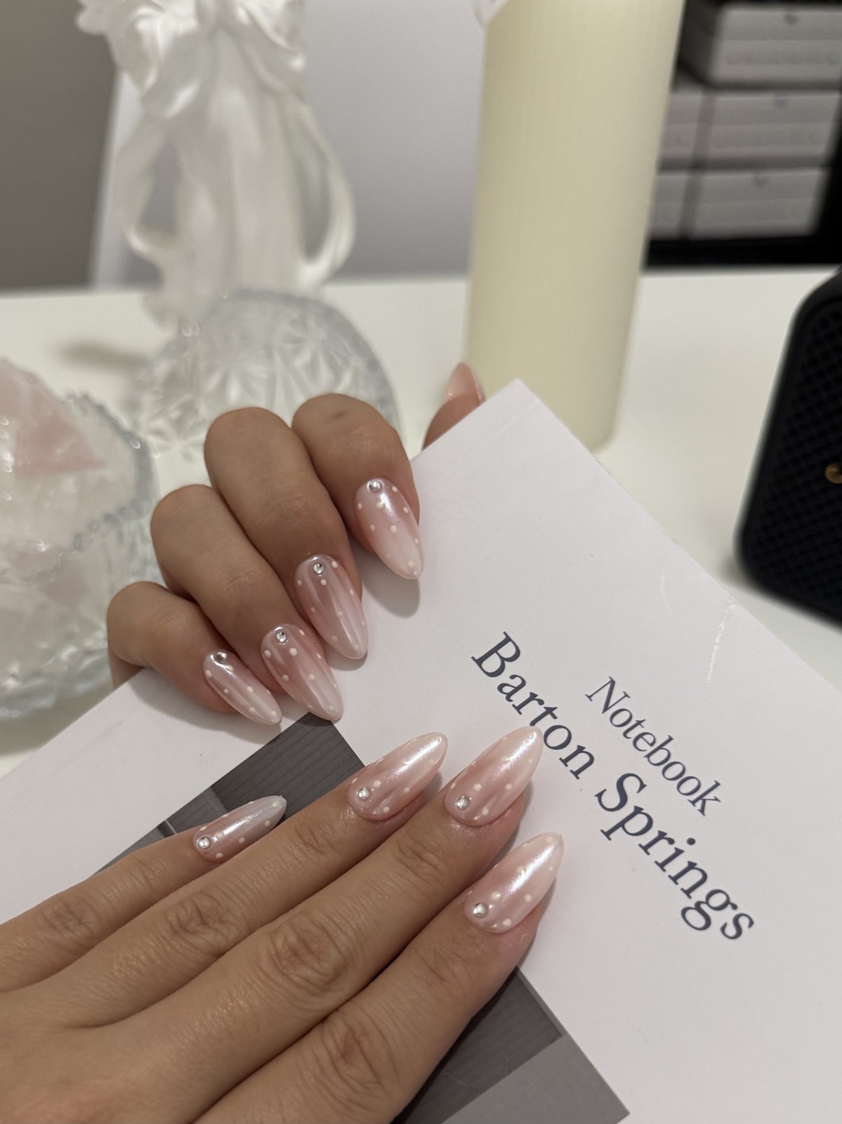 🌙 Luna Nails【Sugar Halo】Press-On Nails | Handmade Reusable 10-Piece Set