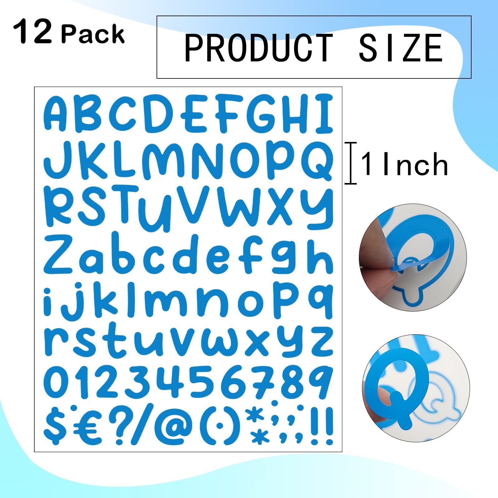 12 Sheet Letter Stickers – Self Adhesive Alphabet Stickers, Colorful Vinyl, 1…