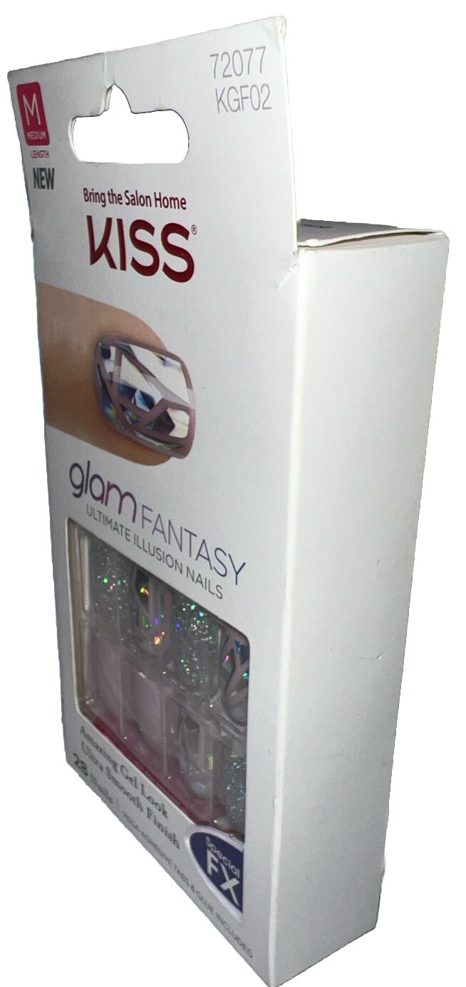 KISS Glam Fantasy Nails FX #72077 Multicolored TRAMPOLINE (NEW) See All Photos