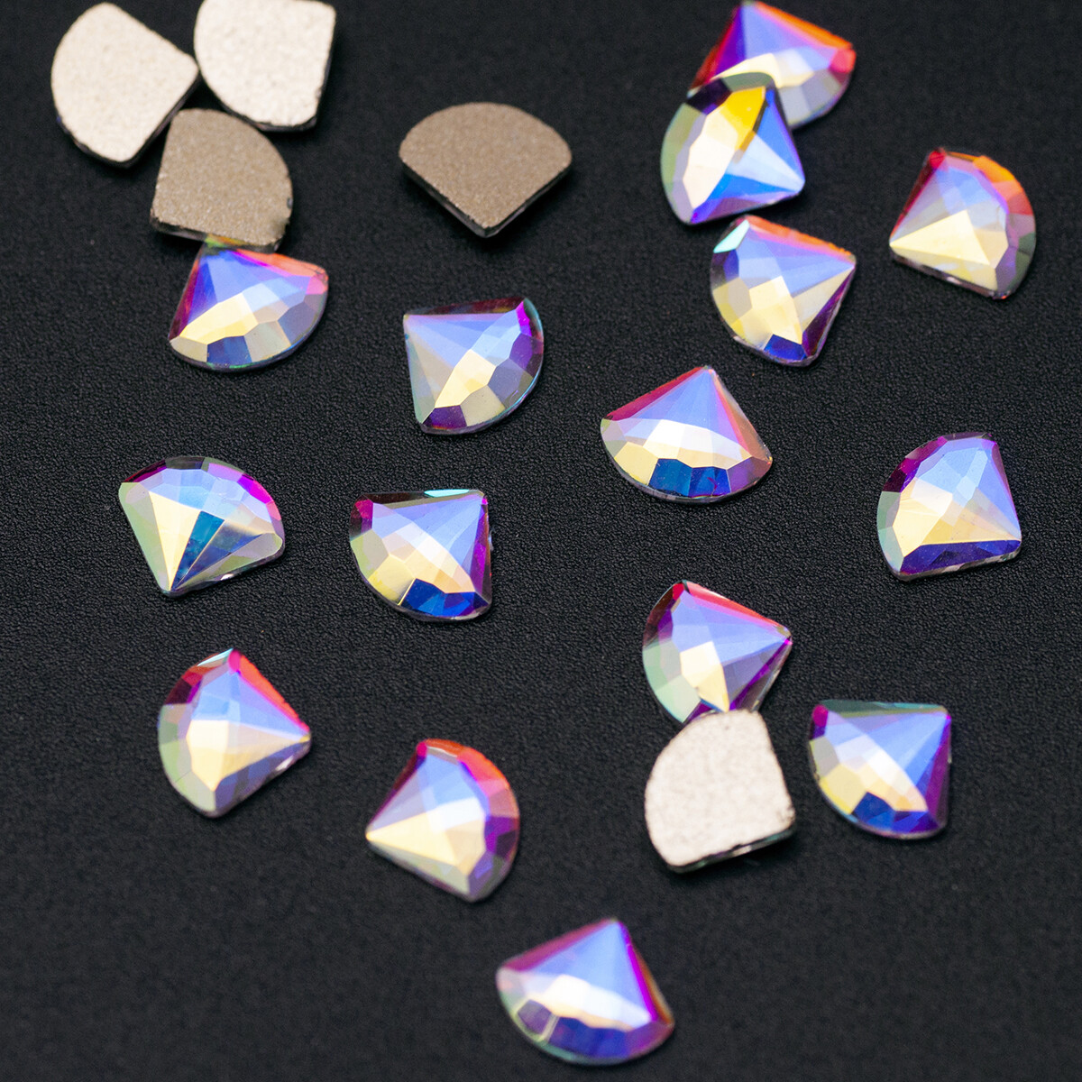 Strass Nail Art Rhinestones Mini Fan Colorful Stones Non Hotfix Crystal Glass