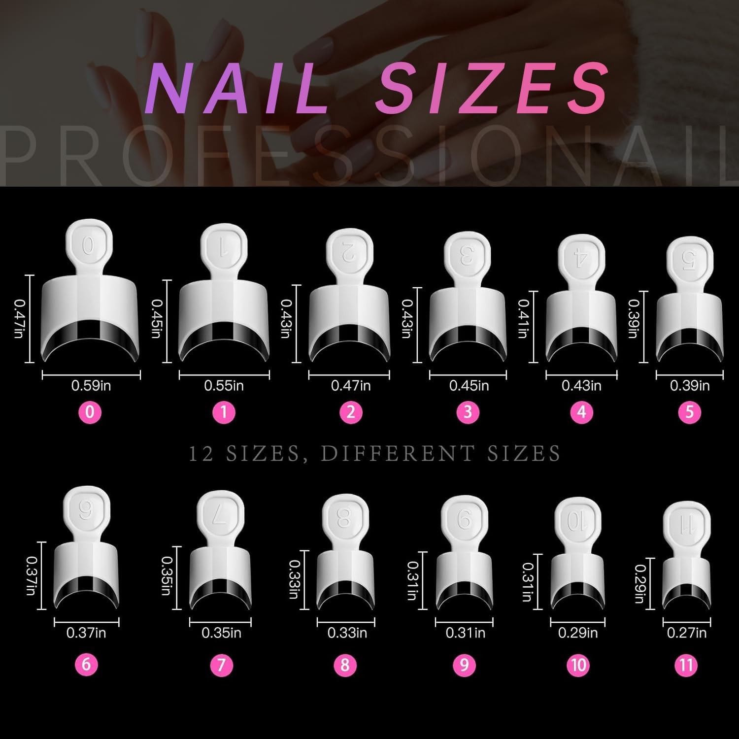 AORAEM White French Nail Tips 120 PCS Short French Style Acrylic Nail Tip 12 …