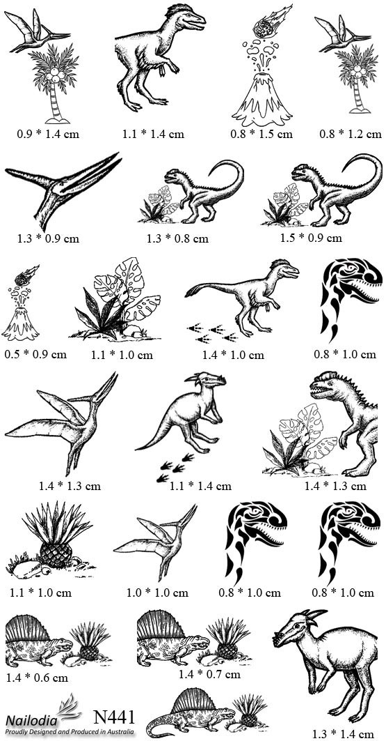 Dinosaur T-Rex Nail Art Decal Sticker Water Transfer Slider – Jurassic Theme