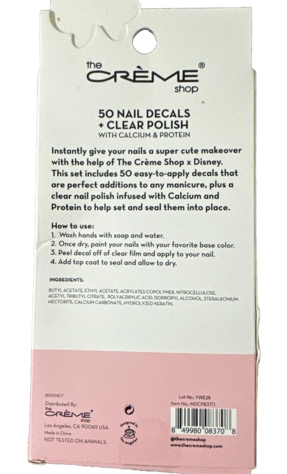 The Crème Shop Minnie Mouse Nail Decal + Polish Set New Sealed