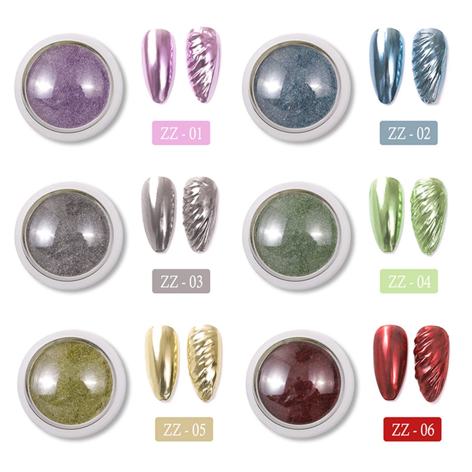 18 Colors Mix Colors Glitter Nail Sequins Powder – Metallic Mirror Effect Iri…