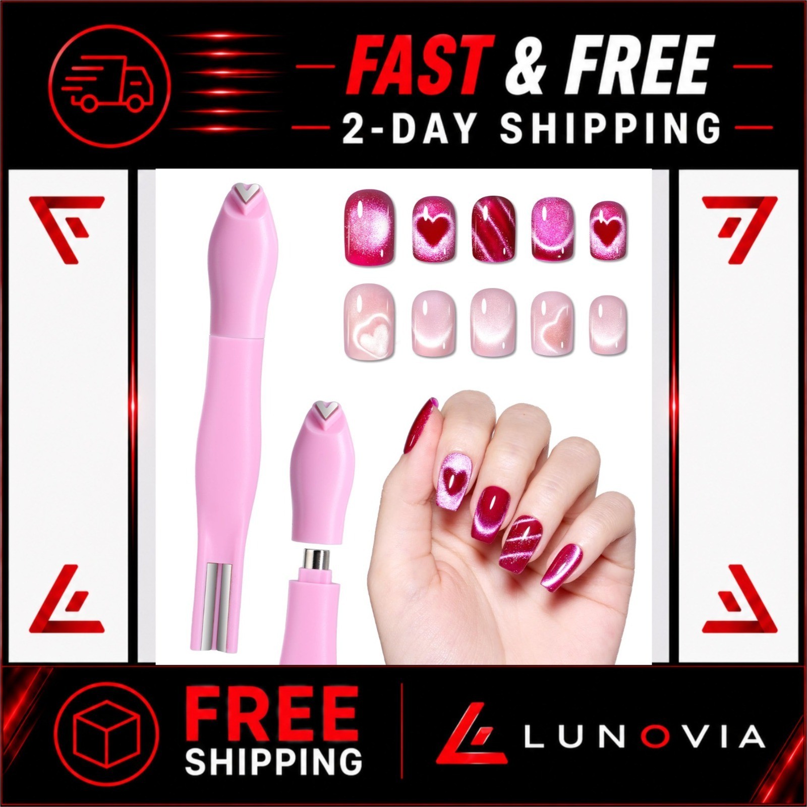 Beetles Cat Eye Magnet 3 in 1 Nail Art Tool for Gel Polish